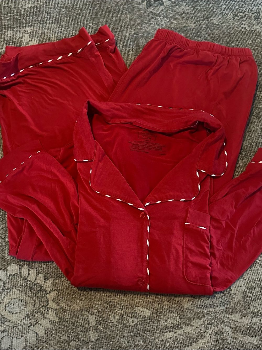 Little Sleepies Womens Pajama Set Size XL Red Relaxed Fit